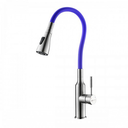 Смеситель Lemark Expert LM5082S-Violet для кухонной мойки, с гибким изливом, фиолетовый