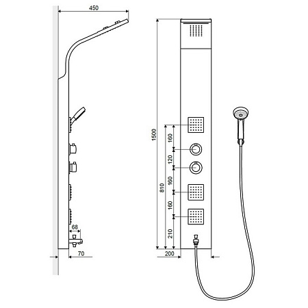 Душевая панель Excellent More Termo ARAC.ML9304T хром