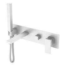 Смеситель Boheme Qubic 474-2-MW для ванны с душем, белый матовый