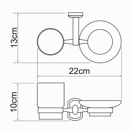 Стакан WasserKRAFT Oder K-3026 с мыльницей, хром