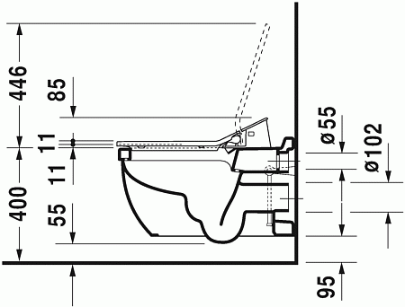 Унитаз подвесной Duravit Starck 3 2226590000+611000002304300 с функцией биде, белый
