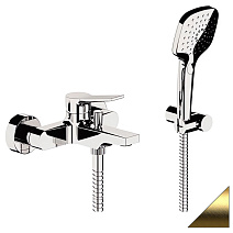 Смеситель Remer Slash SL02BG для ванны с душем, золото брашированное