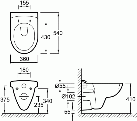 Унитаз подвесной Jacob Delafon Odeon Up E1080G-00