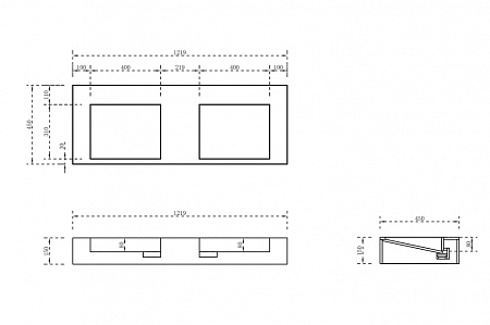 Раковина подвесная ABBER Stein AS2643-1.2 двойная, белый матовый
