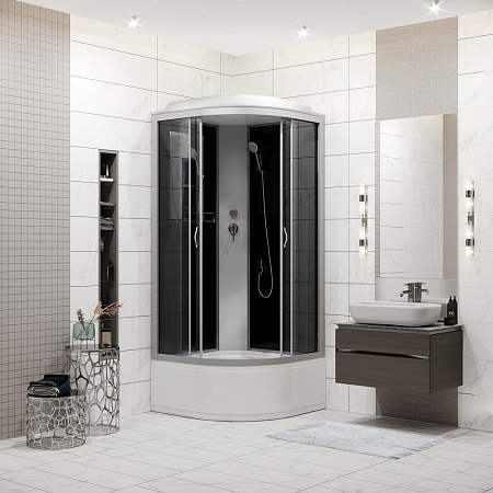 Душевая кабина Niagara Classic NG-2508-14 90x90x215 стекло тонированное/профиль серебро