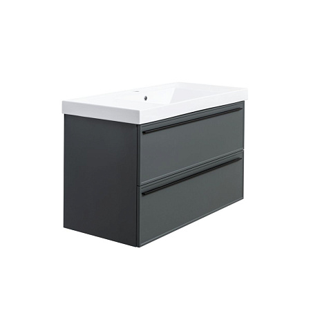 Тумба под раковину La Fenice Elba TWIN FNC-01-ELB-G-100-2 два ящика, Grigio серый матовый