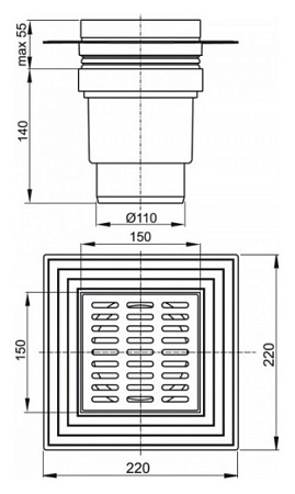 Душевой трап AlcaPlast APV13
