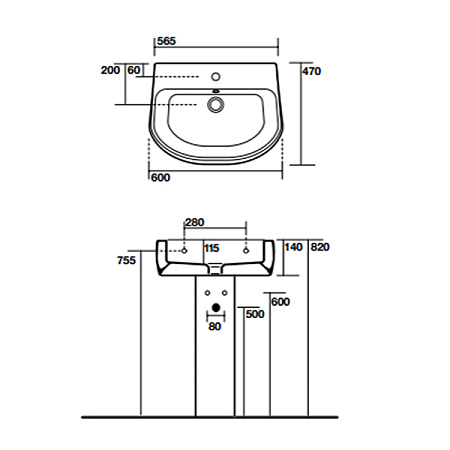 Раковина Kerasan K 09 3646bi*1
