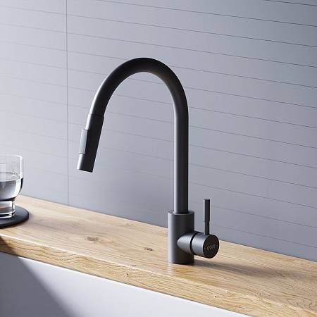 Смеситель Dorff Logic D3007522 для кухонной мойки черный