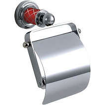 Держатель туалетной бумаги Boheme Murano 10901-R-CR с крышкой, хром/рубиновый