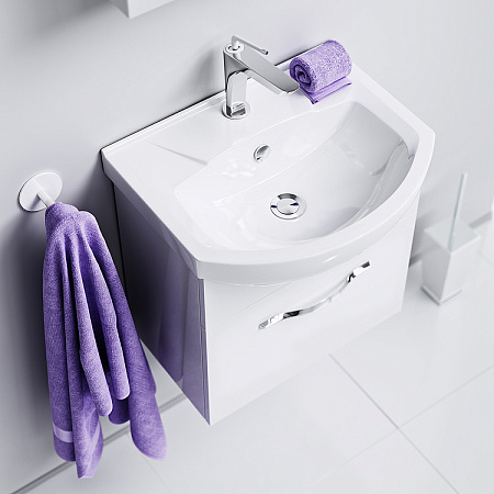 Тумба с раковиной Aqwella Аллегро Agr.01.05/1 50 подвесная, 1 ящик, белая