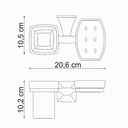 Стакан WasserKRAFT Wern K-2526 с мыльницей, хром