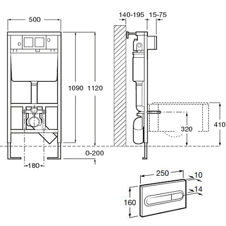 Инсталляция для подвесного унитаза Roca 890090020