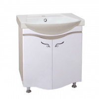 Тумба с раковиной ASB-Mebel Терни 9725 75 белый глянец/дуб молочный