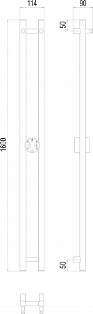 Полотенцесушитель электрический Terminus Стойка  DUO круг1600 хром