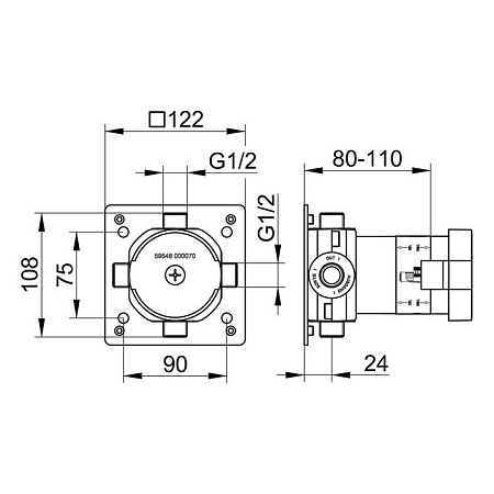 Скрытая монтажная часть Keuco Ixmo 59548000070