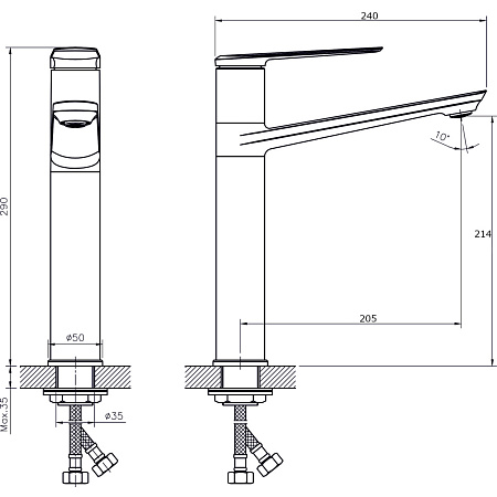 Смеситель для кухонной мойки RUSH Bering BE5535-22 хром