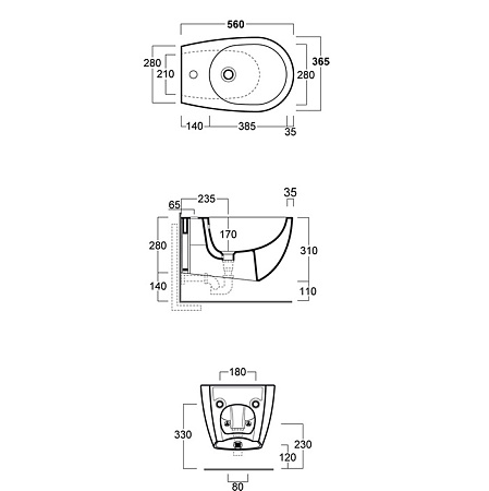 Биде подвесное Simas Vignoni VI19 bi matt*1 белый матовый