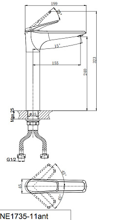 Смеситель для раковины-чаши RUSH Nevis NE1735-11ch хром