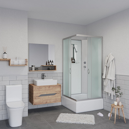 Душевая кабина Niagara Classic NG-1108-14BK 90x90x90 стекло матовое/профиль серебро