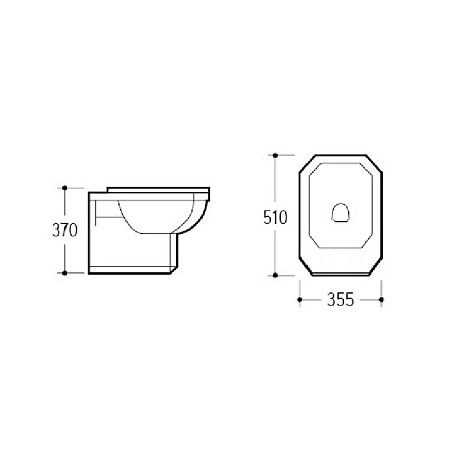 Биде подвесное Boheme Vogue 945 белый