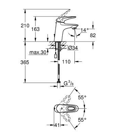 Смеситель Grohe Eurostyle New 33557003 для раковины