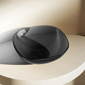 Раковина накладная прозрачная ABBER Kristall AT2806Onyx черный