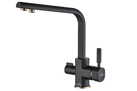 Смеситель Zorg Steel Hammer SH 909 BLACK BR для кухонной мойки/для фильтра, черный металл/бронза