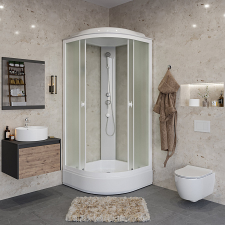 Душевая кабина Niagara Promo P80/26/MT 80x80x215 L/R стекло матовое/профиль белый