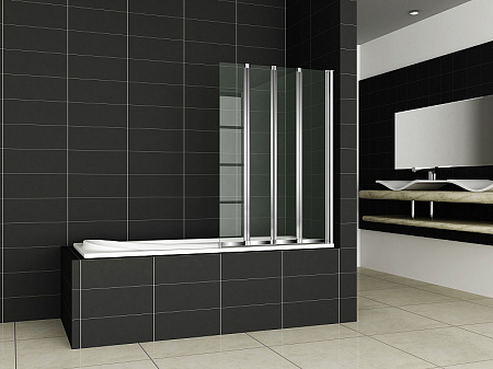 Шторка на ванну Cezares Pratico PRATICO-V-4-100/140-P-Cr-R 100 R рифленое стекло