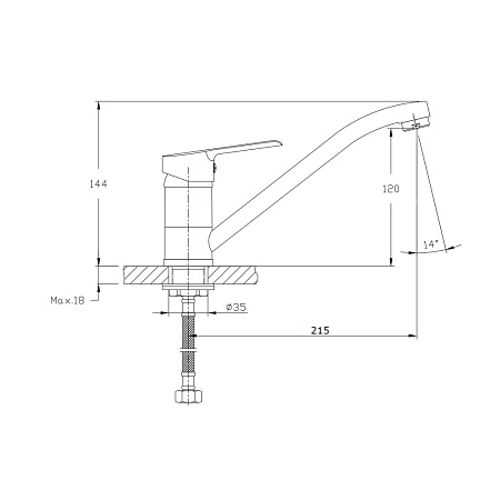 Смеситель для кухонной мойки RUSH Victoria VI7135-27 хром