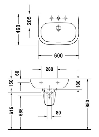 Раковина Duravit D-Code 23106000002