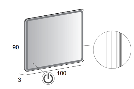 Зеркало Cezares 44996 100x90x3