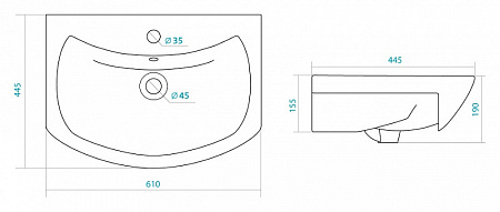 Раковина Velvex Belvento Балтика 60 см