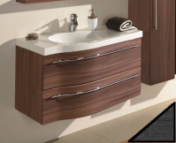 Тумба с раковиной Puris Swing 90 L черная структурная