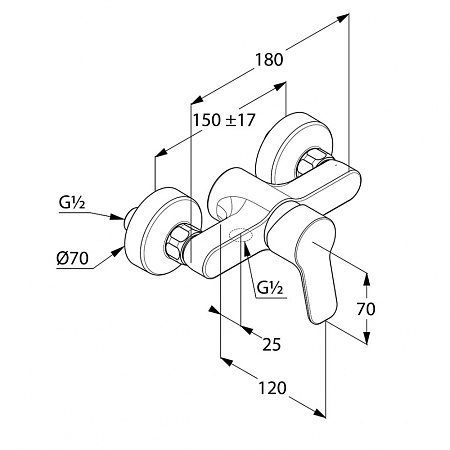 Смеситель Kludi Pure&Easy 378410565 для душа, хром