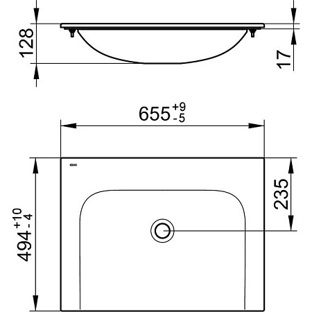 Мебельная раковина Keuco Plan 32950316500 65 см