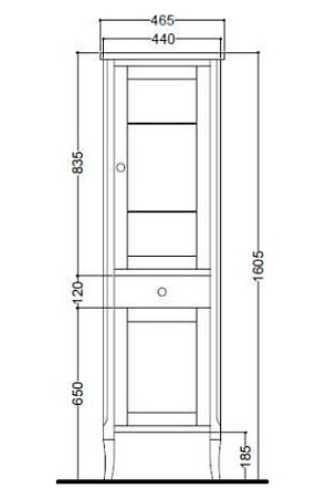 Шкаф-пенал Kerasan Retro 731540-dx 46 орех