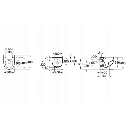 Унитаз подвесной Roca Meridian A34H242000 с сиденьем Slim Soft Close