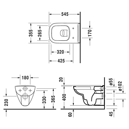 Унитаз подвесной Duravit D-Code 45700900A1 микролифт