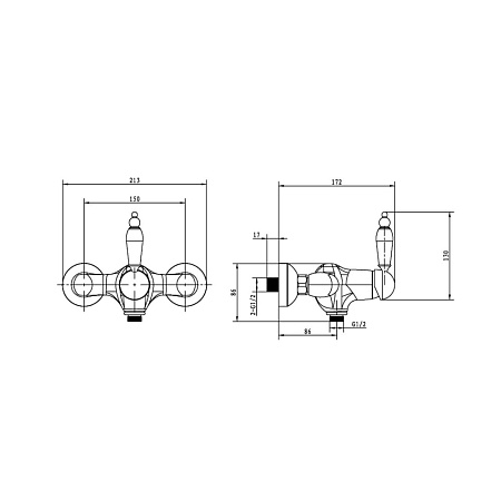 Смеситель Boheme Medici Ripresa 304-SW для душа, бронза/Swarovski