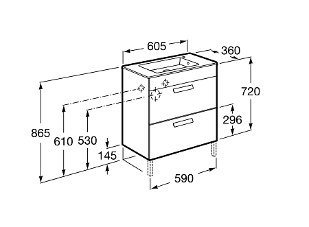 Мебельная раковина Roca Debba Unik 32799H00Y 60,5х36 см