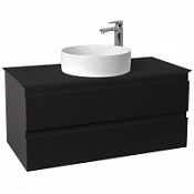 Тумба с раковиной Jacob Delafon Madeleine EB2084-J53 100 со столешницей и подсветкой, черный матовый