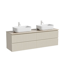 Тумба с раковиной и столешницей Sancos Snob T 160 SNT80CE+TT160A2X Beige Soft/Kreman