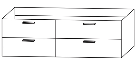 Тумба с раковиной Puris Milano 150 L белая, 4 ящика
