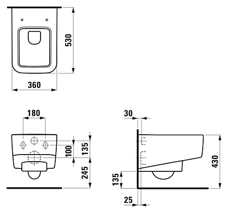 Унитаз подвесной Laufen Pro S 8.2096.2.000.000.1 Rimless
