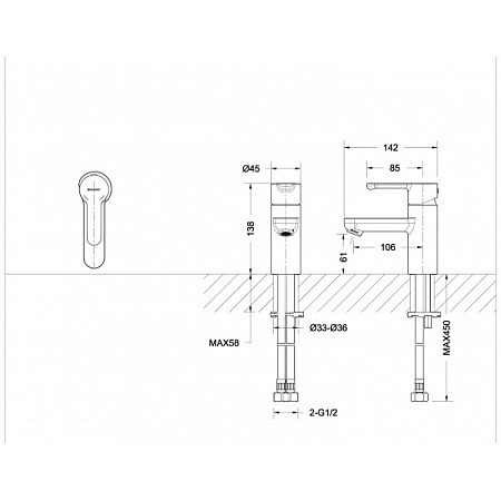 Смеситель Bravat Stream F13783C-2 для раковины хром