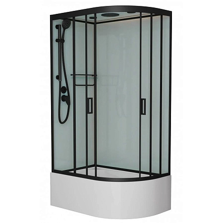 Душевая кабина Frank F412/1L М Black 120x180 стекло матовое, черный