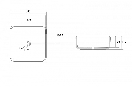 Раковина накладная ABBER Rechteck AC2211MB черный матовый