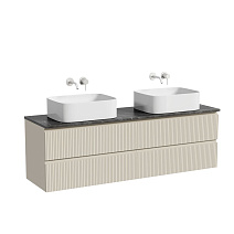Тумба с раковиной и столешницей Sancos Snob T 160 SNT80CE+TT160A1 Beige Soft/Black Sky